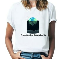 Kayannuo Clearence Ženske grafičke teže za zaštitu okoliša Žene okrugli vrat zagađenje tiskane majice