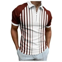 DTIDTPE majice za muškarce, muški ležerni trak patent zatvarača skrenite majica bluza ovratnika MENS