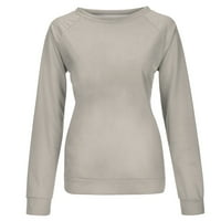 Jesen ženske dukseve ušteda slobodno vrijeme Ležerne prilike pulover dugih rukava, pulover Duks na vrhu trendi ugodne bluze srebrni xl