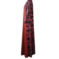 haljina Huaai Plus Veličina za žene cvjetna otiskastička haljina za obreznu haljinu za vrat dugih rukava