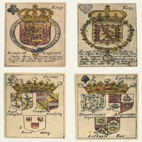 Heraldic igrajuće karte. NPLAYING CARDS nose blagoning andringes Androwory o kraljevstvu Škotske, Engleske
