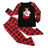 Božićni roditelj-dijete set Plaid Print Home odjeća Pijamas dvodijelni dječji set Božićne pidžame za porodičnu padramu na caringu