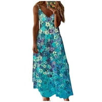 Haljine Haljine za žene Ljeto bez rukava Boho sundress casual V-izrez duge haljine Havajska haljina