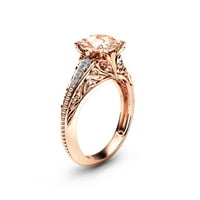 Impresivan morgarite ružičasti zlatni zaručni prsten