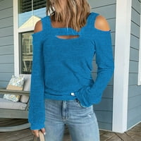 Adviicd bluze za žene Čvrsta blusa casual dugih rukava s bluza na ramenama bluza plus veličina majica