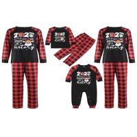Fanvereka Family Božićni podudaranje pidžama set sretan božićni vrhovi pletene duge hlače za spavanje