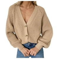 Kardigani za žene Ženski džemper sa dugim rukavima otvoren prednji kardigan gumb Labava odjeća ženska