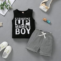 TODDLER Baby Boy Striped Outfits Set Summer Mama 'Dječak majica TOPS prsluk visoke struke Hlače hlače trenerke