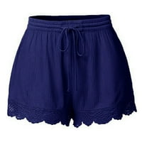 Žene Comfy kratke hlače Ležerne prilike elastične struke Čipkaste kratke hlače Ljetna plaža Lagane kratke