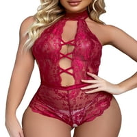 Capreze WomenySuit Deep V donje rublje cvjetno mini spavanje čipke Lace dame leđa izdubite seksi čipkaste