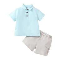 Mikrdoo odijelo za Godinama Toddler Baby Boys Solid Boja kratkih rukava TOS elastične kratke hlače Ljeto Plava