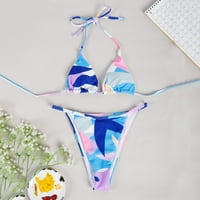 Zrbywb Ljeto Žene Dvije kupaće kostimi Ženske zavoja Split Bikini Push-up Pad kupaći kostimi kupaće