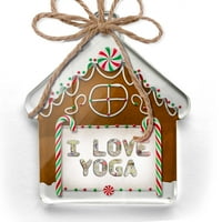 Ornament ispisano jedno oboljeno volim jogu hladan led cvijeće božićno neonblond