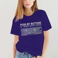 Ženski vrhovi Grafički otisci s kratkim rukavima Bluza Labavi fit ženske majice posada vrat ljetna ljubičasta s