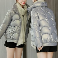 apsuyy zimski kaputi za žene casual puni boje zip up dugih rukava topla jakna siva veličina S