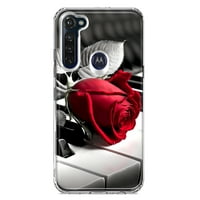 Motorola Moto G Stylus Black White Piano Red Rose Dvoslojni poklopac telefona
