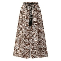 Booker cvjetne širine hlače ženske ljetne tanke visoke struk labave otisnute casual pantalone obrezane