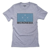 Mikronezija zastava - posebna vintage izdanje muške sive majice