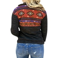 Ženske geometrijske tiskane pulover Zip sa visokim vratom Casual Jumper vrhovi