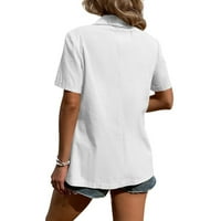 Advoicd White ženske košulje za majicu za spavanje plus veličine vrhova za žene Raglan Striped cvjetni blok boja Camo Tunic Tie Dye ljetni okrugli vrat na vrhu bluze