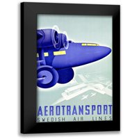 Vintage Apple Collection Crni moderni uokvireni muzej umjetnički print pod nazivom - Aerotransport