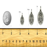 Slikovitolgold.com Antiqued čudesni medaljinski privjesak šarm - Sterling srebro - preko širokog visokog