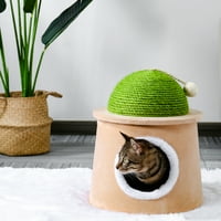 Cat pećin krevet kućna kućna mačka šator s sisalnom grebanjem post i sisal loptica, mačji mačići oblik