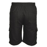 Joau Mens Cargo Shorts Solid Boja Elastična struka vuče Velike muške kratke hlače Stretch Shars Ljeto Plaža Sportska teretana Trčanje atletske kratke hlače sa džepovima, do veličine 5xl