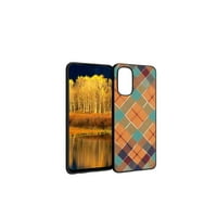 Harvest-Plaid-Fall-Colors-Jesen-Vintage-Check-Retro-Orange-Blue-Tartan - Telefonska futrola za Motorola