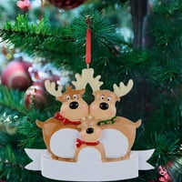 Yubnlvae Desktop Ornament Obiteljski Obitelj Božićni Xmas ukrasi Božićna personalizirano jeleni ukras odmorskih dekoracija Bauble Decoration & Hanges B