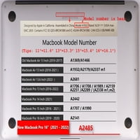 KAISHEK HARD SHELL CASE CASE kompatibilan s MacBook Pro 16 + crni poklopac tipkovnice A2485, tip C Šarene B 1147