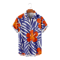 Cvjetni uzorak Havajska majica modni muški kratki rukav ulični odjeci Dječji devojke Štampani patchwork ljetna šik košulja, C-7XL