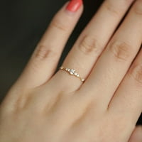 Girls Plativ Rhinestone Inlaid Finger prsten za prsten nakit Vjenčanje poklon legura zlata