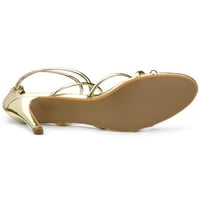 ALLEGRA K Ženske sandale Stiletto potpetice Otvorene nožne kaiševe ad sandale