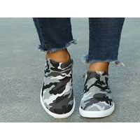 Žene Kamuflaže Leopard Print Wedge Heel Treneri zatvorene cipele za cipele u prstima