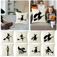 Ukrasi za Noć vještica Digitalna tiskana Halloween Witch Silhouette serija posteljina jastuka Kućni jastuk Core nije uključen Halloween Decor Fla f