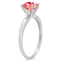 2.5ct okrugli rez Crveni simulirani dijamant 18k bijelo zlatni godišnjica za angažman prsten veličine