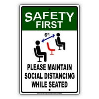 Prvo sigurnost Molimo vas da zadržite društvenu distanciranje dok sjedite za zaštitu vrata ili zaštite prozora Potrebni jedinstveni aluminijski metalni znak 18 x24