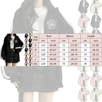 Dukseri za žene dukseve dukseve dugih rukava Raglan puni zip u obliku kaputa casual jakne labave dukseve