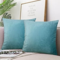 Baršunasti čvrste bacače ukrasni dekor jastuka za dnevni boravak kauč plave boje