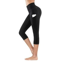 Gubotare gamaše za žene Ženske joge hlače vježbanje Hlače visoke struk vježbanje u plimama u plivanju planinarenje, crni xl