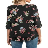Leuncero ljetna bluza za žene za žene s pola rukava majice polka dot labava bluza cvjetni vrhovi S-XXL