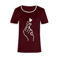 Viikei Womens T majice Plus veličine kratkih rukava na čišćenju ljetnih bluza za žene modni ležerni