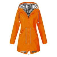 Yubatuo Žene Slana traka za kišu na otvorenom plus vodootporan kapuljač kapuljača za žene Orange XL