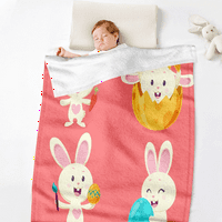 Prekrivač za zec sa jastukom s jastukom na kauč na kauč za dnevni boravak ultra-mekani pokrivač Šareni jaja cvijeće baca pokrivač za dječje djevojke dječake