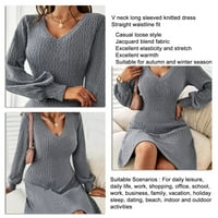 Džemper sa vratom, elastične žene pletene džemper haljina struka Slim Fit Modni klasik Držite toplo
