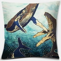 Metal morskih životinja tiskati serije uzorak sa jastučnice kvadratni jastučnicu kućni uredski dekoracija jastučnice
