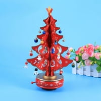 Klasična muzika BO Wooden Clockwork Design Božićno drvce sa privjescima Minijaturna ručno rađena muzika