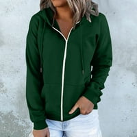 Plus Veličine Dukseri za žene Tunic Dugi rukavi s kapuljačom pulover s kapuljačom Bluza Green M