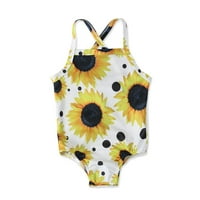 Dječji kupaći kostim suncokretovoj kupaći kostimi kupaći kostimi One remenske djevojke Print Ruffle Baby Girls kupaći kostimi za djecu